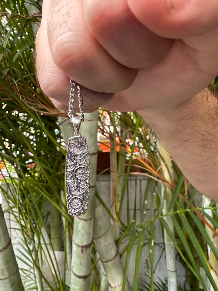 Sterling Silver Paisley Wakeboard Pendant