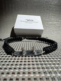 Sterling Silver Wakeboard Bracelet Thick Black
