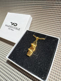 14K Gold Plated Wakeboard Pendant
