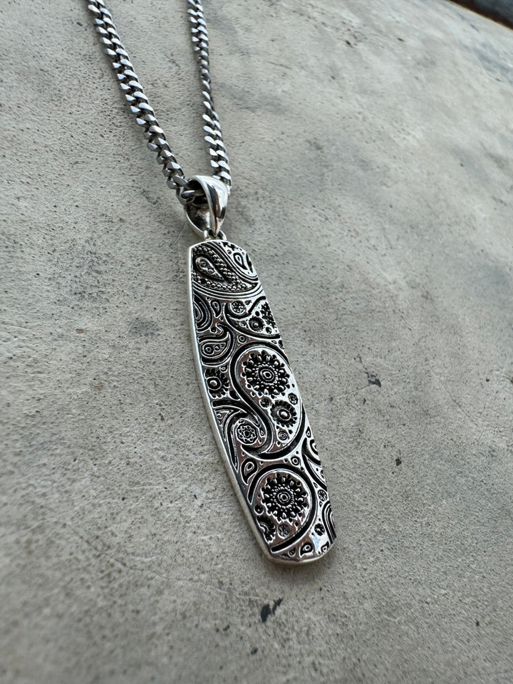 Sterling Silver Paisley Wakeboard Pendant