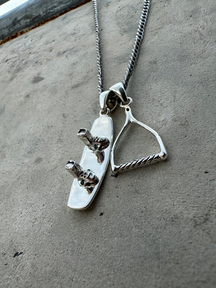Sterling Silver Wakeboard Pendant & Handle Pendant Bundle