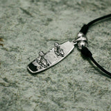 Sterling Silver Wakeboard Pendant Black