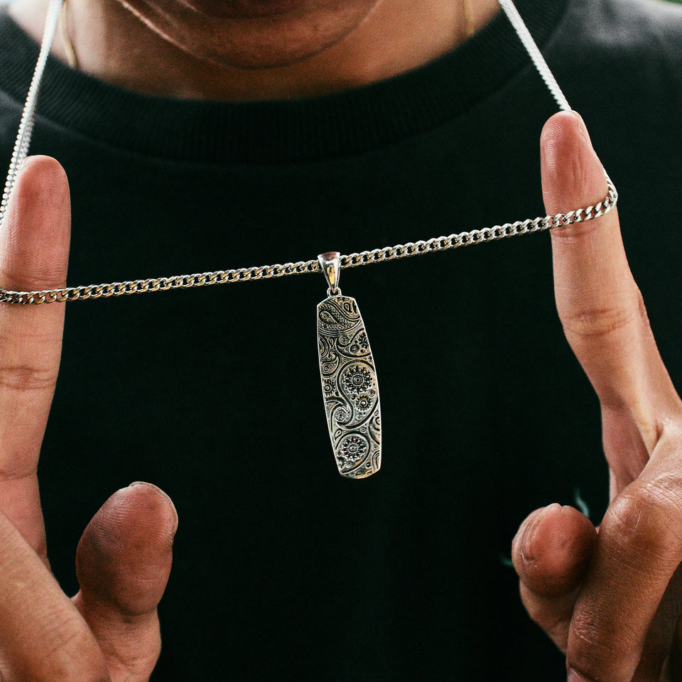 Sterling Silver Paisley Wakeboard Pendant