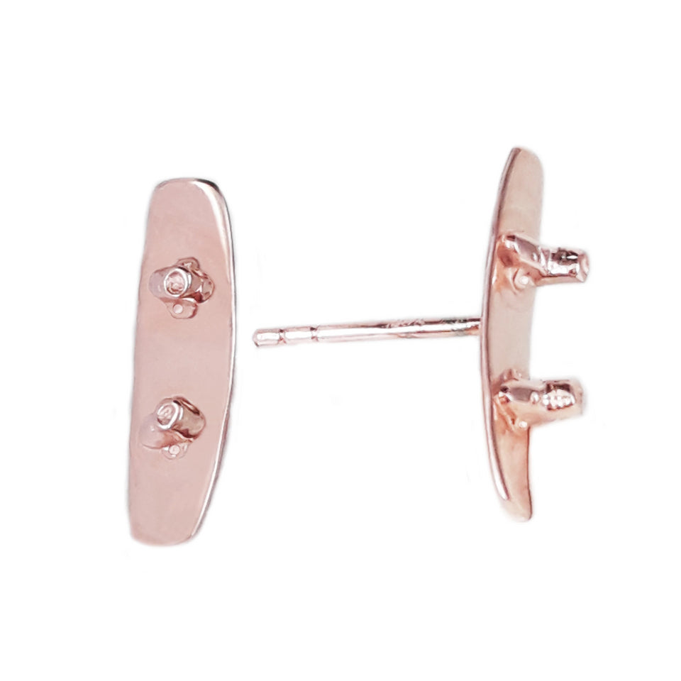 Rose Gold Wakeboard Stud Earrings
