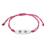 Sterling Silver Wakeboard Bracelet Pink