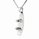 Personalized Sterling Silver Wakeboard Pendant