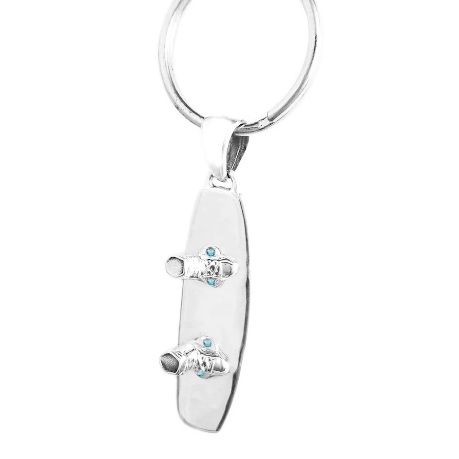 Sterling Silver Wakeboard Keychain