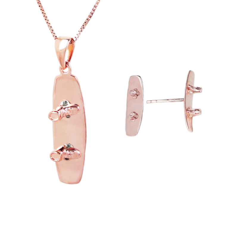 Rose Gold Edition Wakeboard Pendant & Earrings Gift Set
