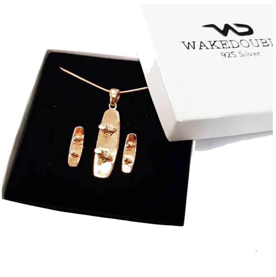 Rose Gold Edition Wakeboard Pendant & Earrings Gift Set