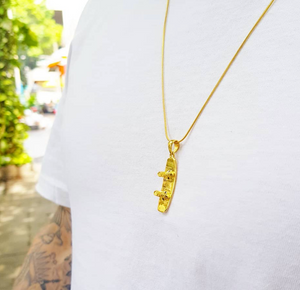 14K Gold Plated Wakeboard Pendant w/ Gold Chain