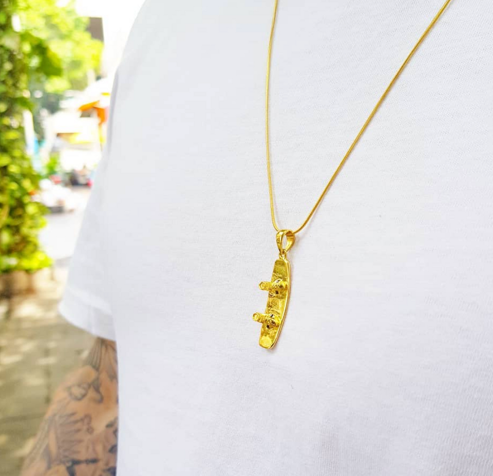 14K Gold Plated Wakeboard Pendant