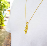 14K Gold Plated Wakeboard Pendant