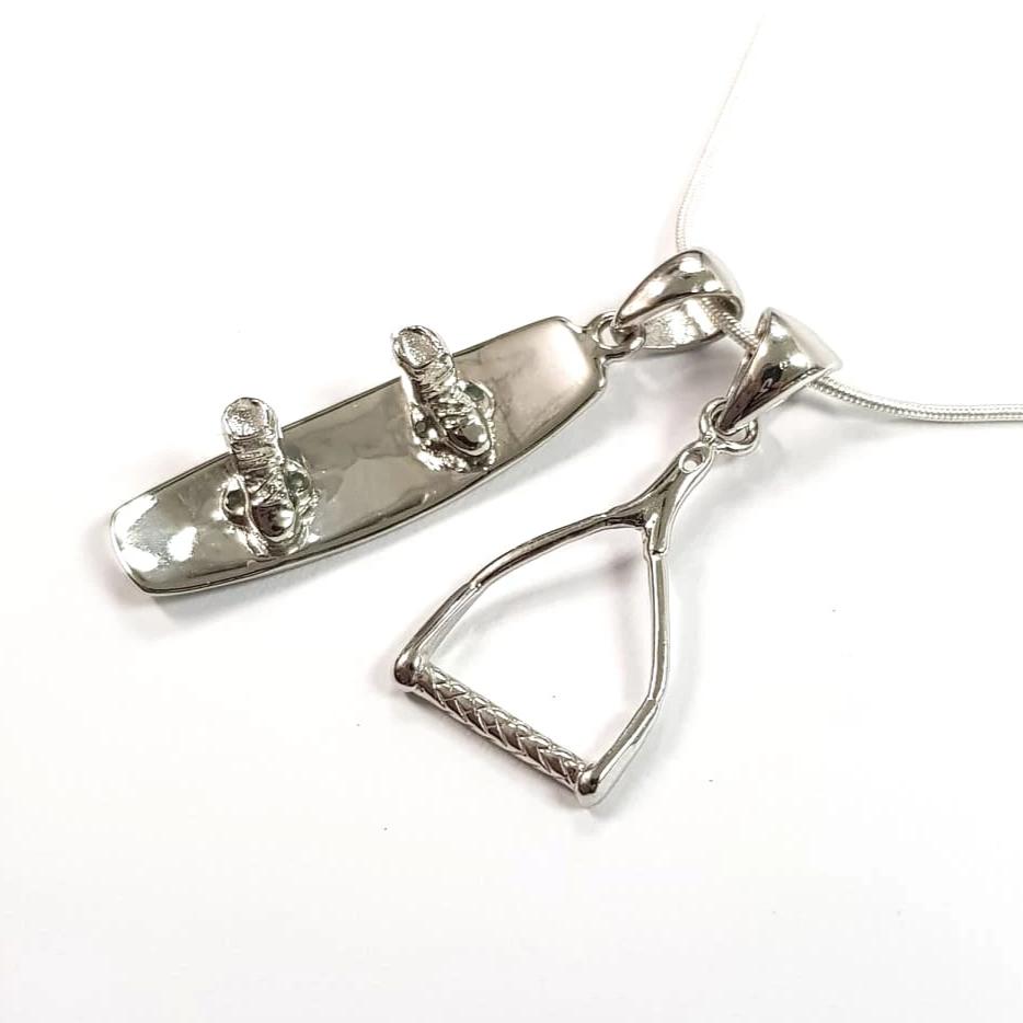 Sterling Silver Wakeboard Pendant & Handle Pendant Bundle