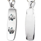 Sterling Silver Kiteboard Twintip Pendant