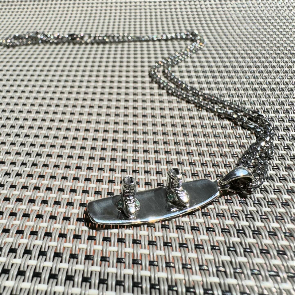 Personalized Sterling Silver Wakeboard Pendant