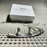 Personalized Sterling Silver Wakeboard Pendant