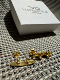 14K Gold Plated Wakeboard Stud Earrings