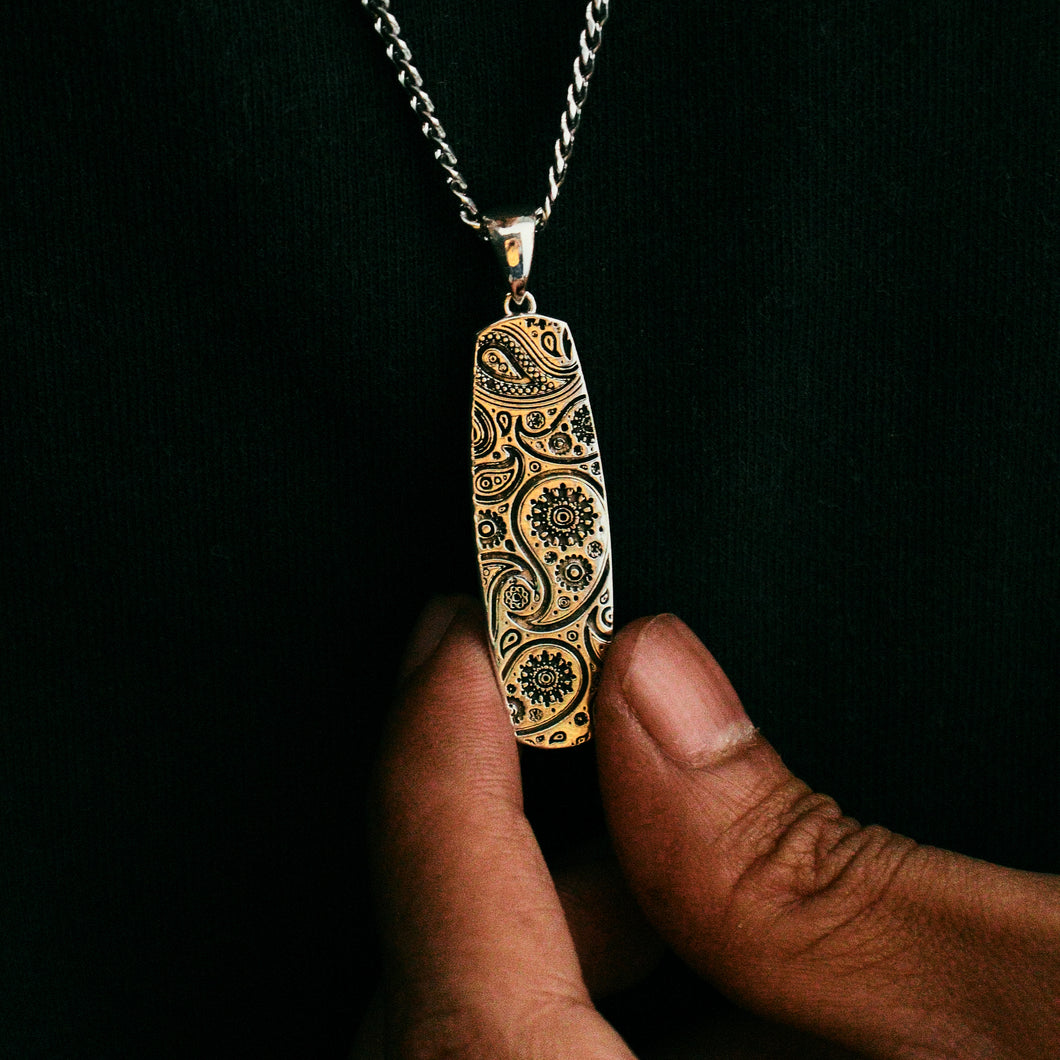 18K Gold Plated Paisley Wakeboard Pendant