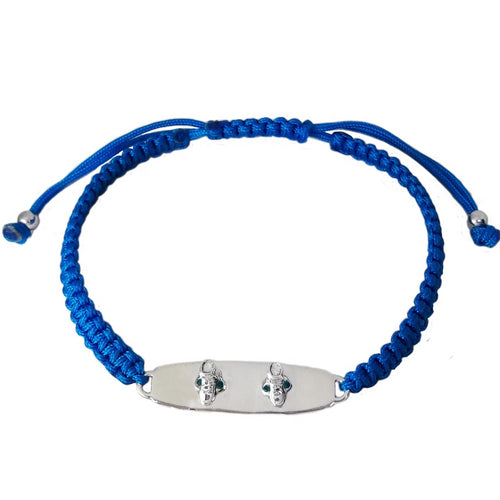 Sterling Silver Wakeboard Bracelet Thick Blue