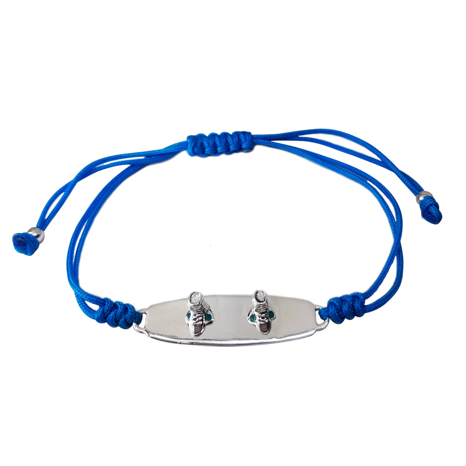 Sterling Silver Wakeboard Bracelet Blue