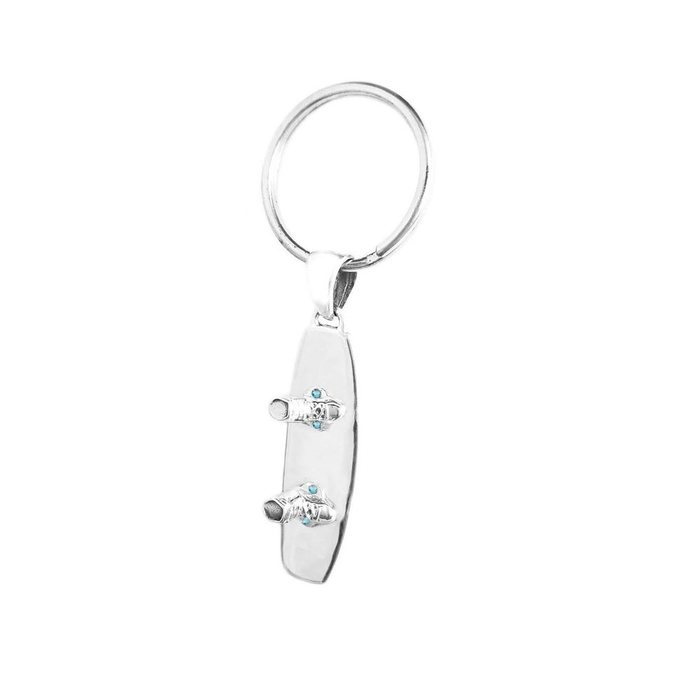 Sterling Silver Wakeboard Keychain